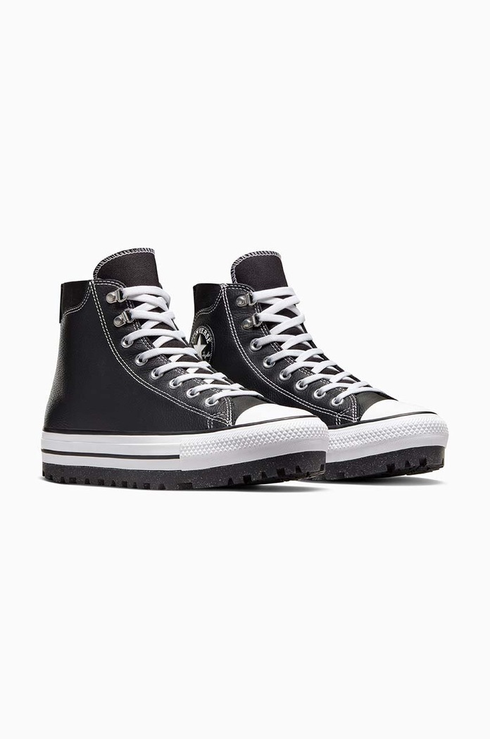 Δερμάτινες μπότες πεζοπορίας Converse Chuck Taylor All Star City Trek A04480C μαύρο AW24
