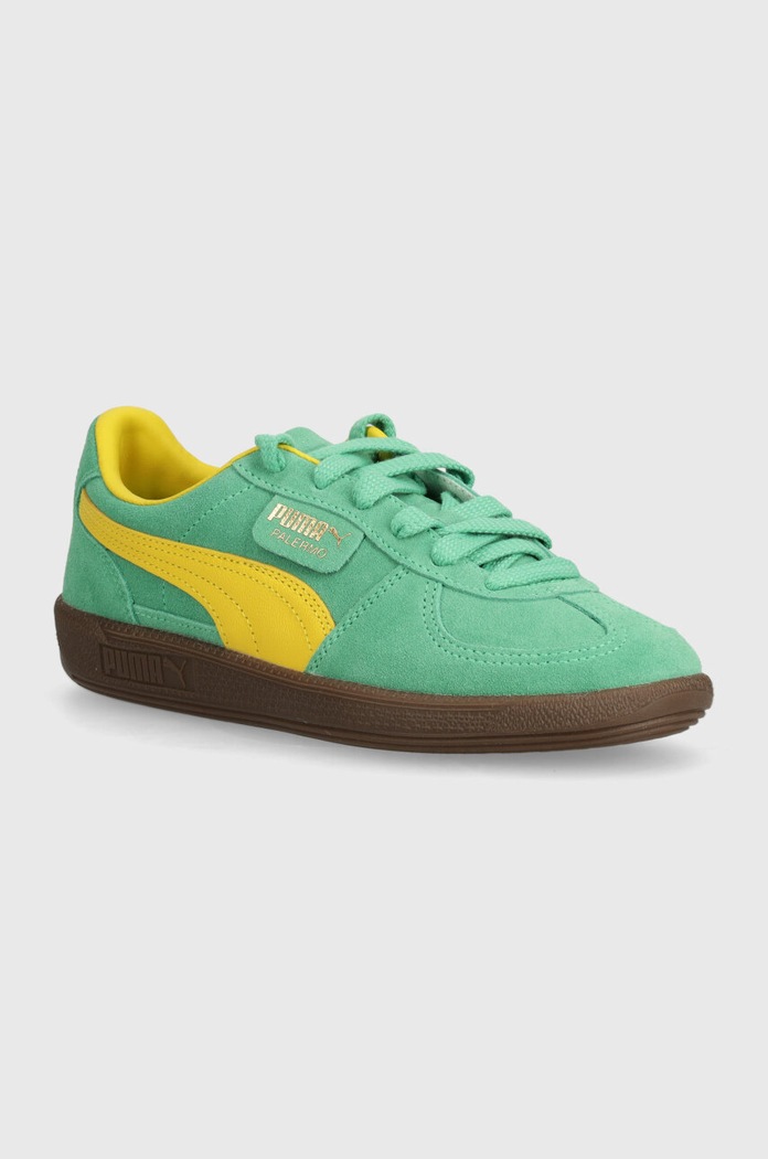 Puma Palermo tenisky semišové usňová koža zelená 396463