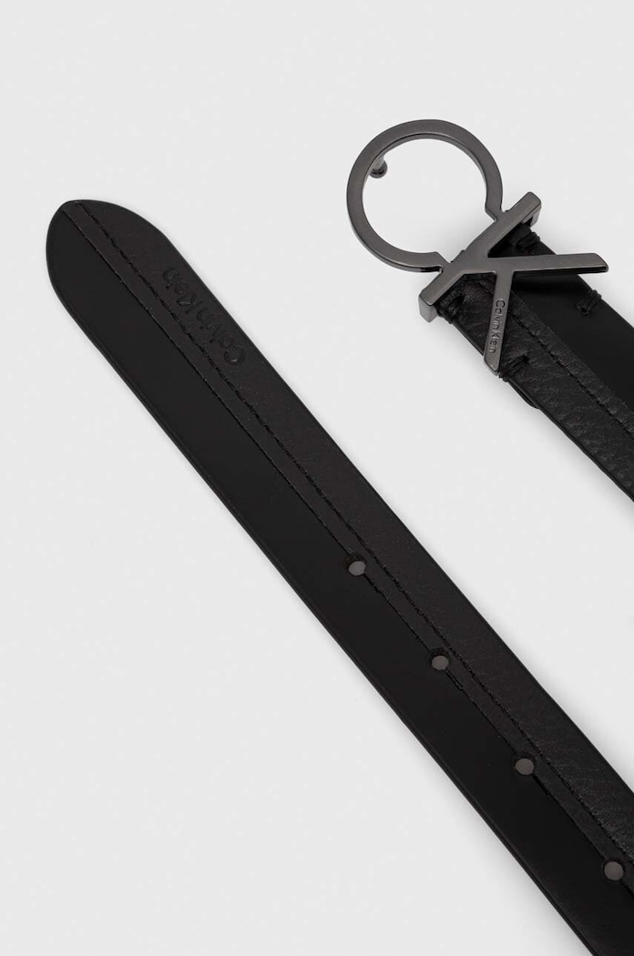 Kožený opasok Calvin Klein K60K610790 čierna AW23
