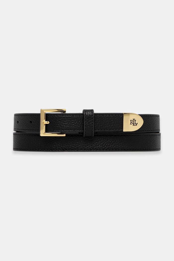 Lauren Ralph Lauren ζώνη γυναικεία δερμάτινη μαύρο 412912036