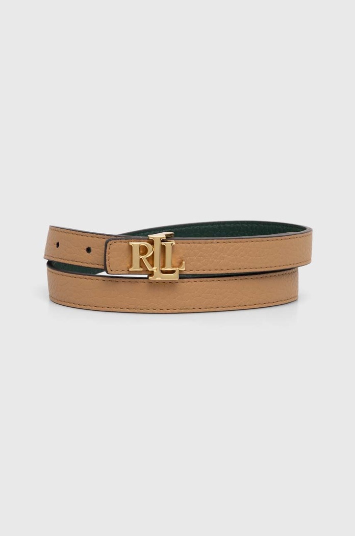 Lauren Ralph Lauren ζώνη διπλής όψης γυναικεία δερμάτινη μπεζ 412912038