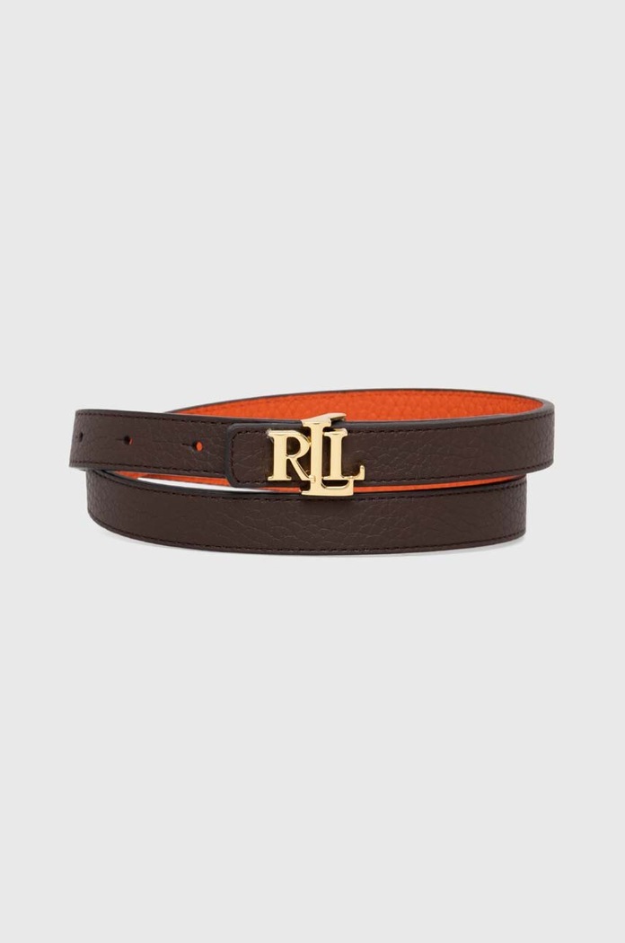 Lauren Ralph Lauren pasek dwustronny damski skórzany multicolor 412912038