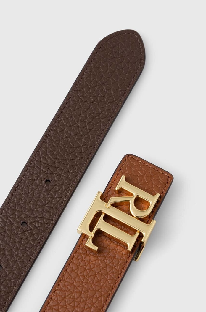 Lauren Ralph Lauren pasek dwustronny damski skórzany 412912039 brązowy AA00