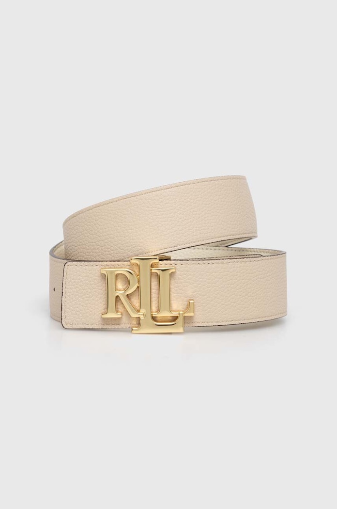 Lauren Ralph Lauren pasek dwustronny damski skórzany 412912040 beżowy SS26