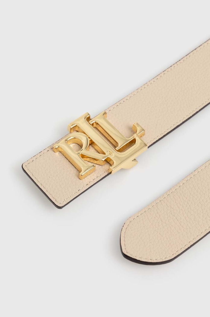 Akcesoria Lauren Ralph Lauren pasek dwustronny damski skórzany 412912040 beżowy