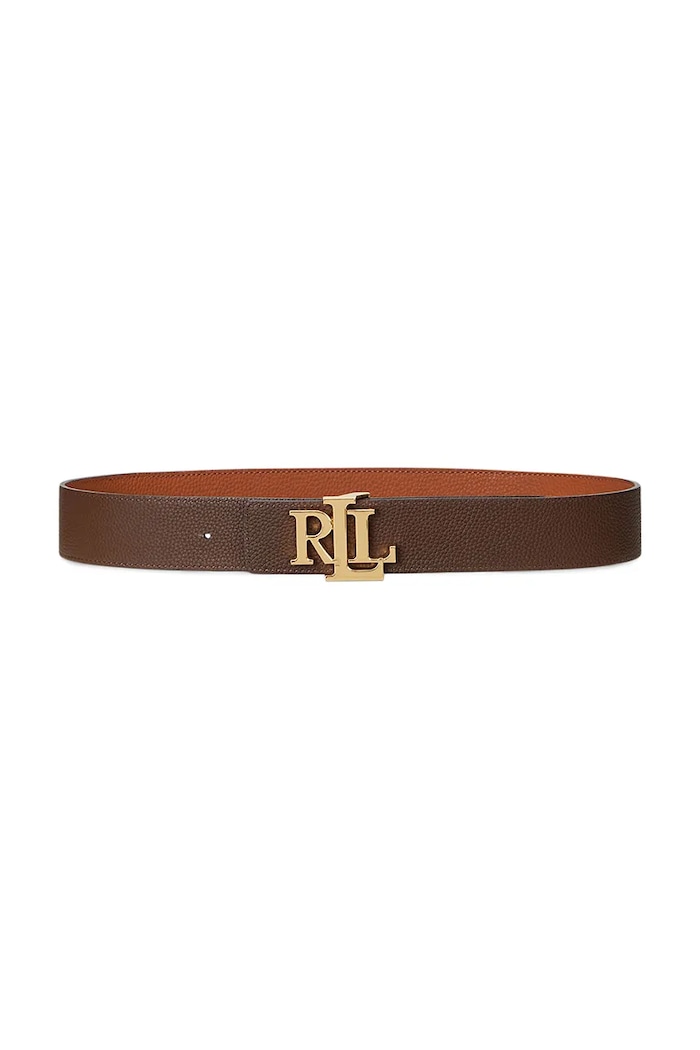 Lauren Ralph Lauren pasek dwustronny damski skórzany 412912040 brązowy SS26