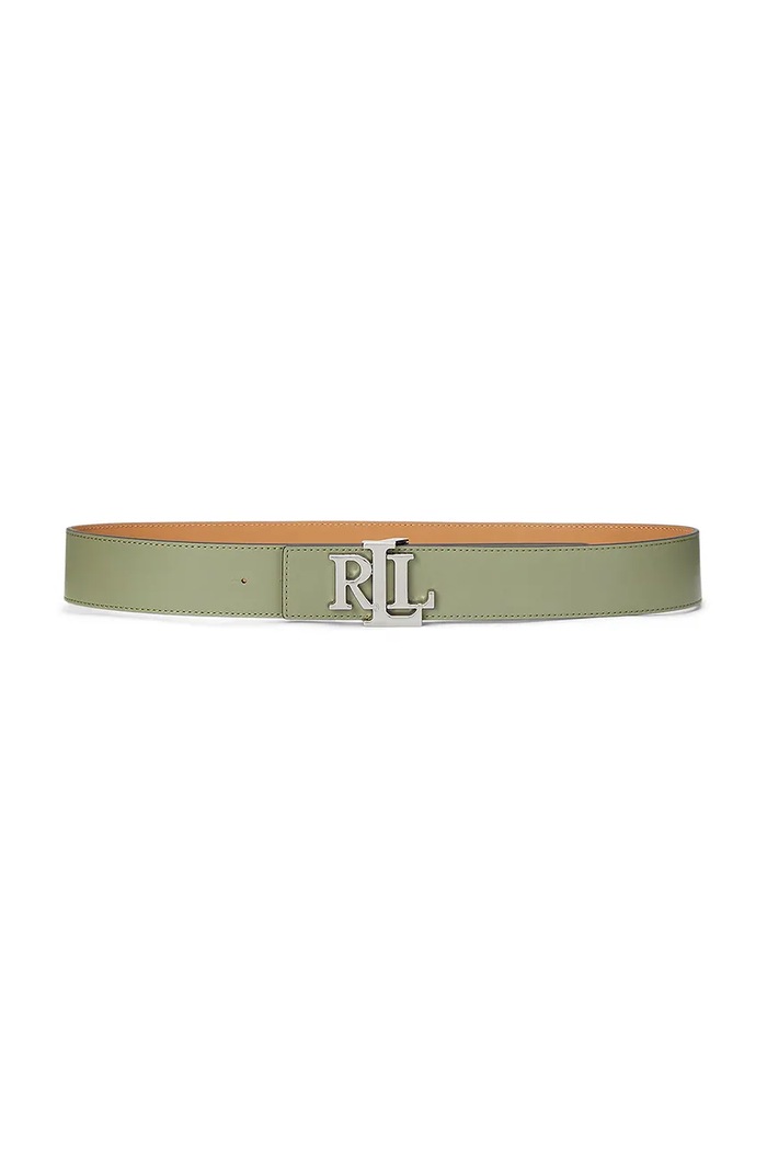 Lauren Ralph Lauren curea reversibilă pentru femei din piele verde 412912041