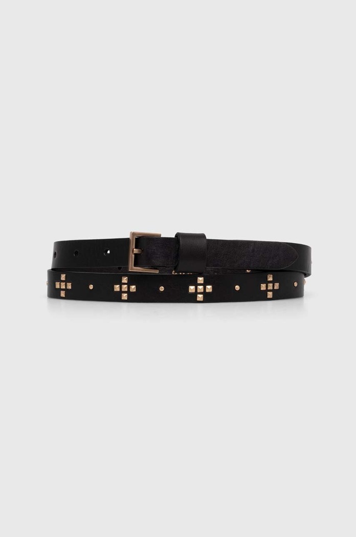 Kožený opasok AllSaints čierna AS300661