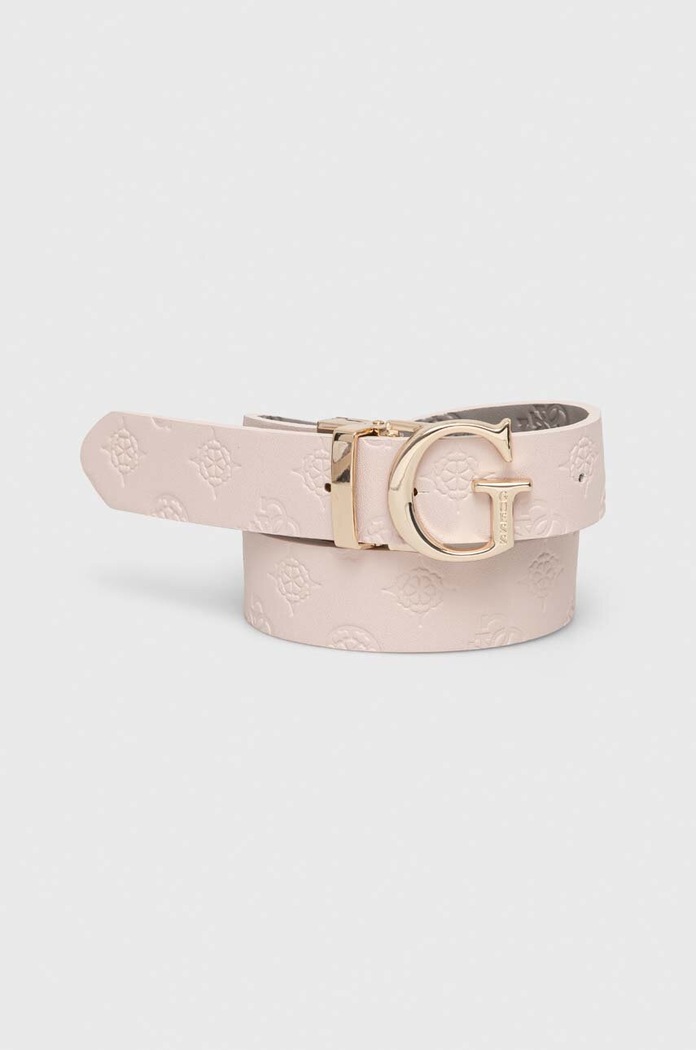 Guess pasek dwustronny damski z imitacji skóry ELLA różowy BW7861.P3430