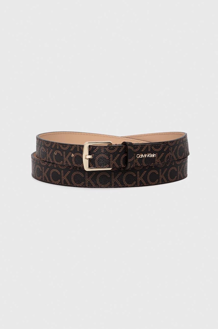 Calvin Klein pasek imitacja skóry licowej brązowy K60K611296