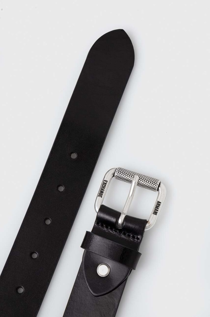 Kožený pásek Armani Exchange 951381.3F806 černá AW23