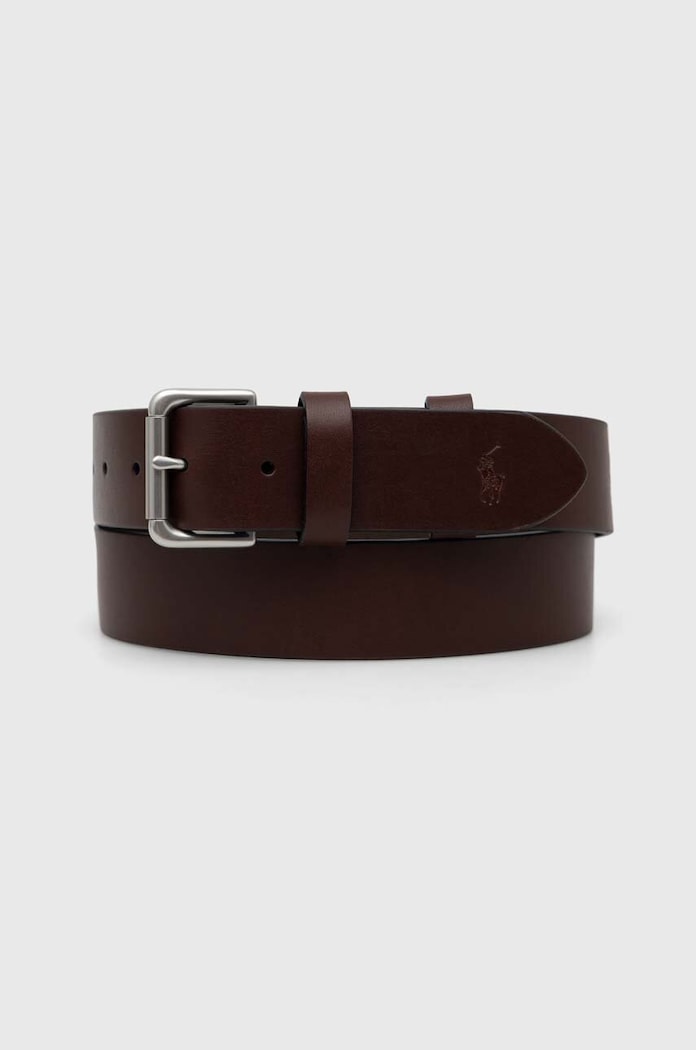 Δερμάτινη ζώνη Polo Ralph Lauren καφέ 405899989