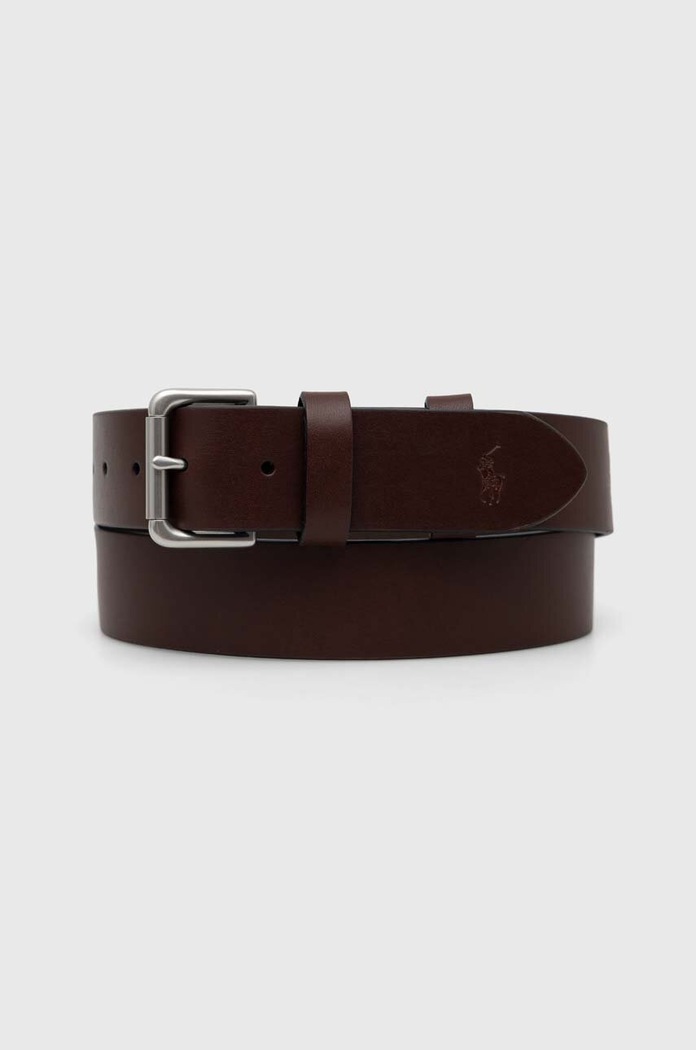Δερμάτινη ζώνη Polo Ralph Lauren καφέ 405899989
