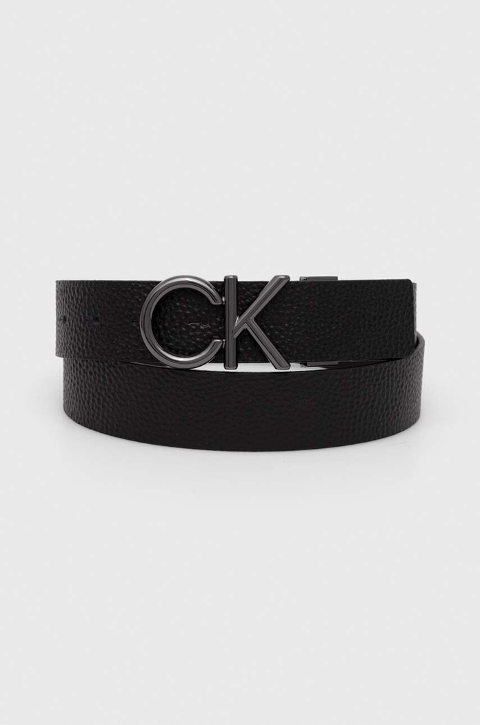 Αναστρέψιμη δερμάτινη ζώνη Calvin Klein μαύρο K50K510948