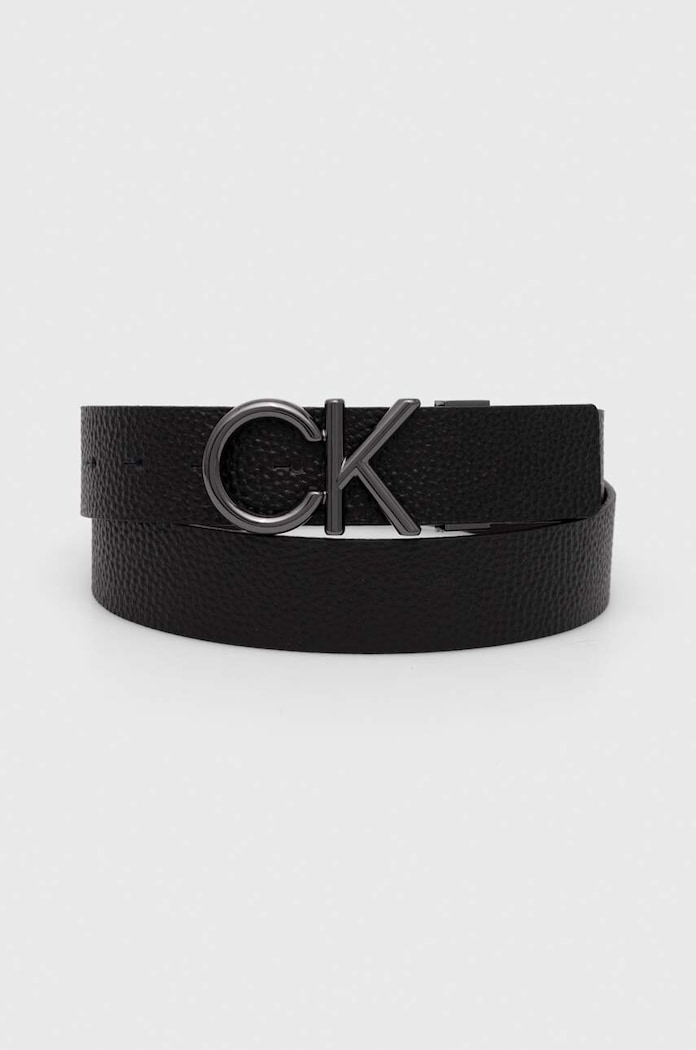 Αναστρέψιμη δερμάτινη ζώνη Calvin Klein μαύρο K50K510948
