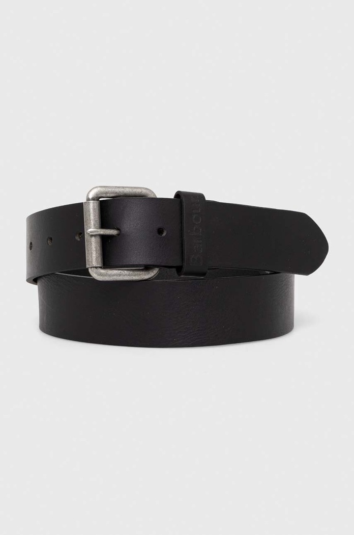 Kožený pásek Barbour černá MAC0111