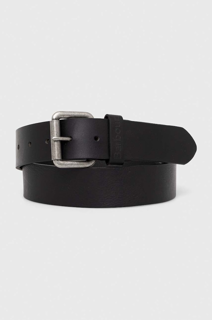 Kožený pásek Barbour černá MAC0111