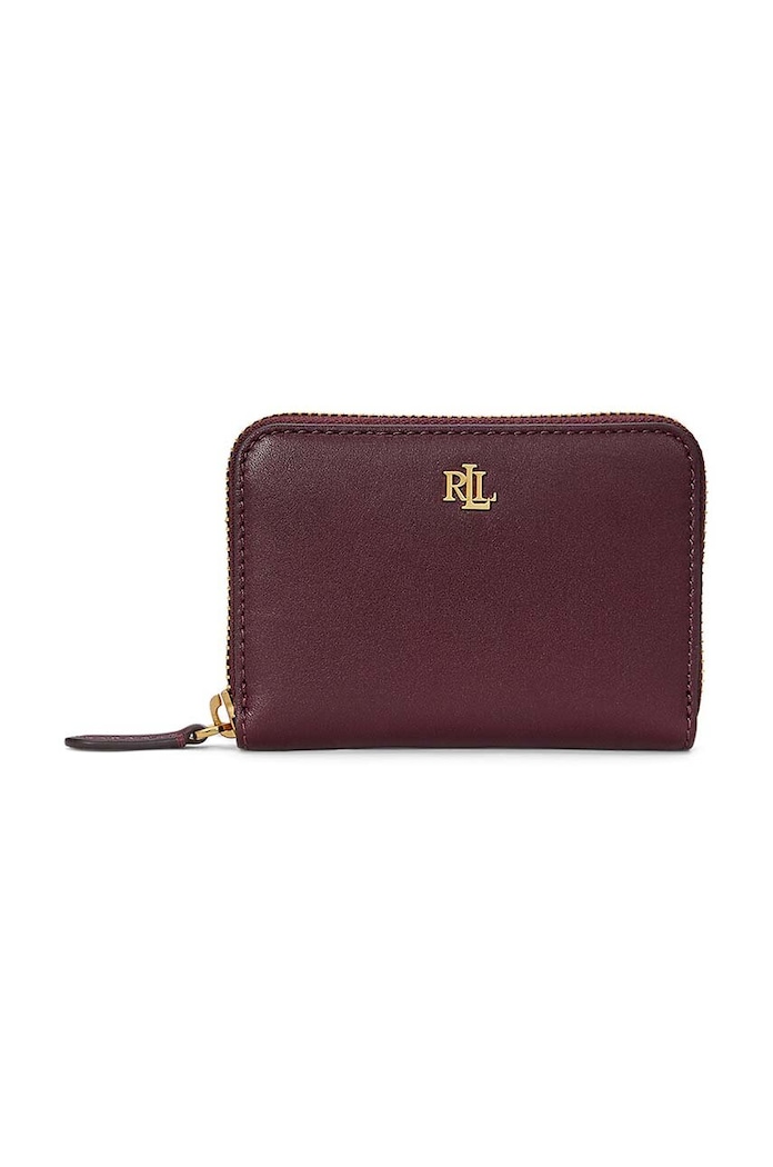 Кожен портфейл Lauren Ralph Lauren гладка кожа бордо 432876729