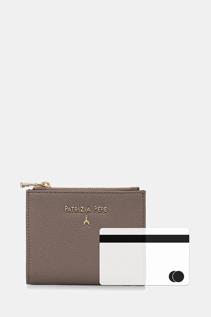 Портфейл дамски от кожа Patrizia Pepe кафяв CQ8732.L001