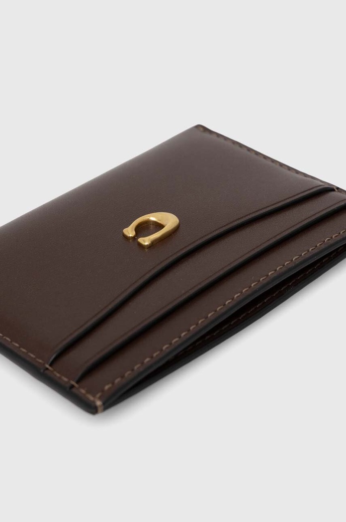Αξεσουάρ Δερμάτινη θήκη για κάρτες Coach Essential Card Case CM435 καφέ
