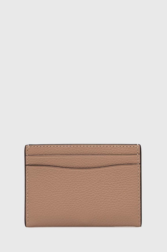 Кожен калъф за карти Coach Essential Card Case CM436 бежов AA00