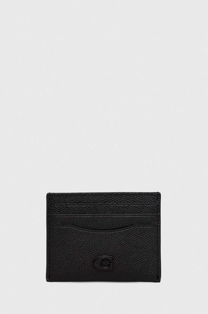 Coach etui na karty skórzane etui na karty czarny CL253