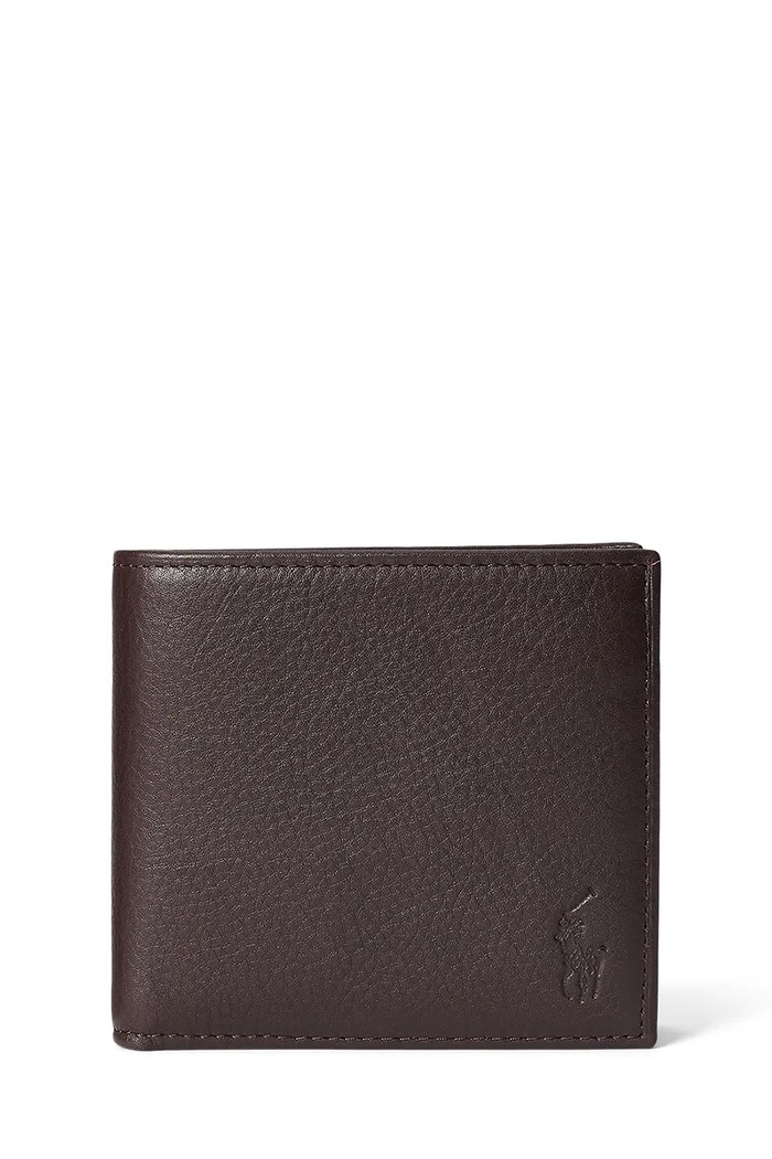 Кожен портфейл Polo Ralph Lauren гладка кожа кафяв 405914235