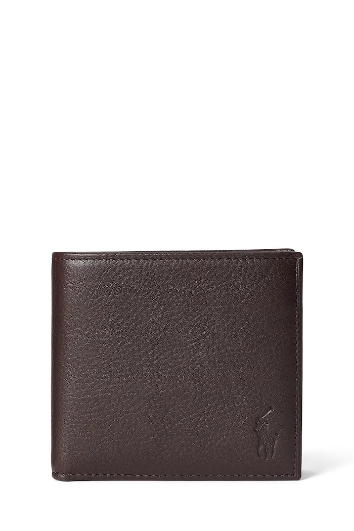 Кожен портфейл Polo Ralph Lauren гладка кожа кафяв 405914235