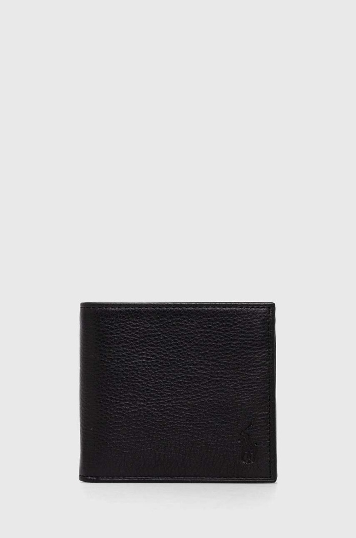Kožená peněženka Polo Ralph Lauren hladký černá 405914235