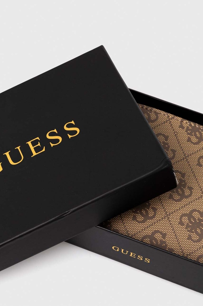 Шкіряний гаманець Guess SMVELE.LEA20 бежевий