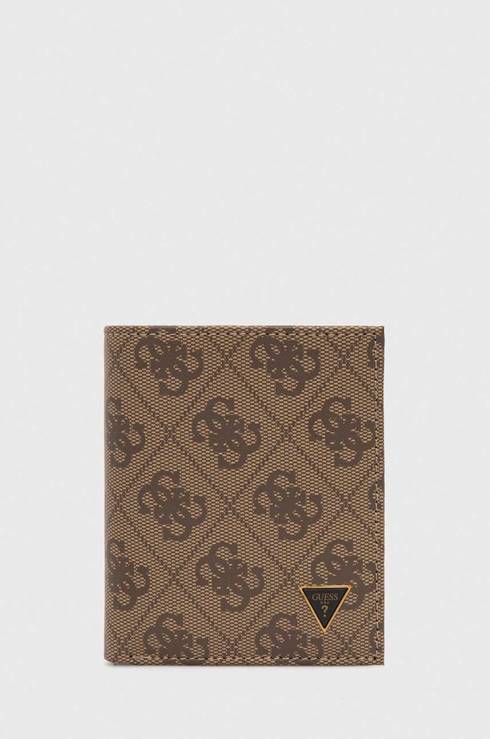 Кожен портфейл Guess VEZZOLA гладка кожа бежов SMVELE.LEA22