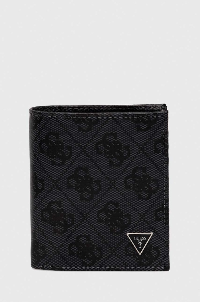 Guess portafoglio in pelle stampa all-over nero SMVELE.LEA22