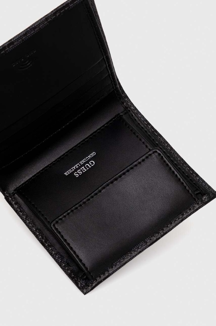 Guess portafoglio in pelle nero SMVELE.LEA22
