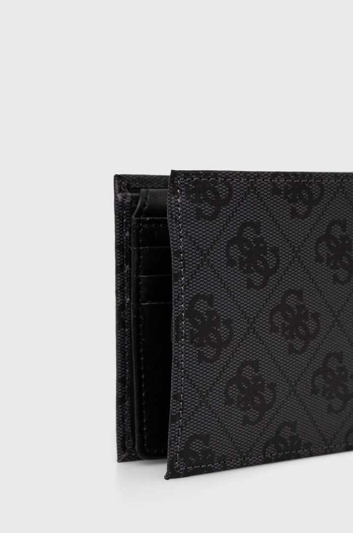 Δερμάτινο πορτοφόλι Guess SMVELE.LEA24 γκρί AW25