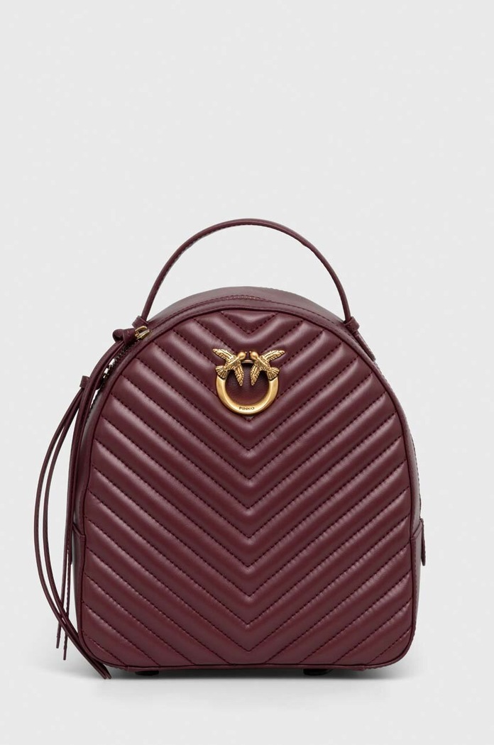 Pinko раница дамска от кожа Answear Exclusive гладка кожа бордо 102530.A0GK