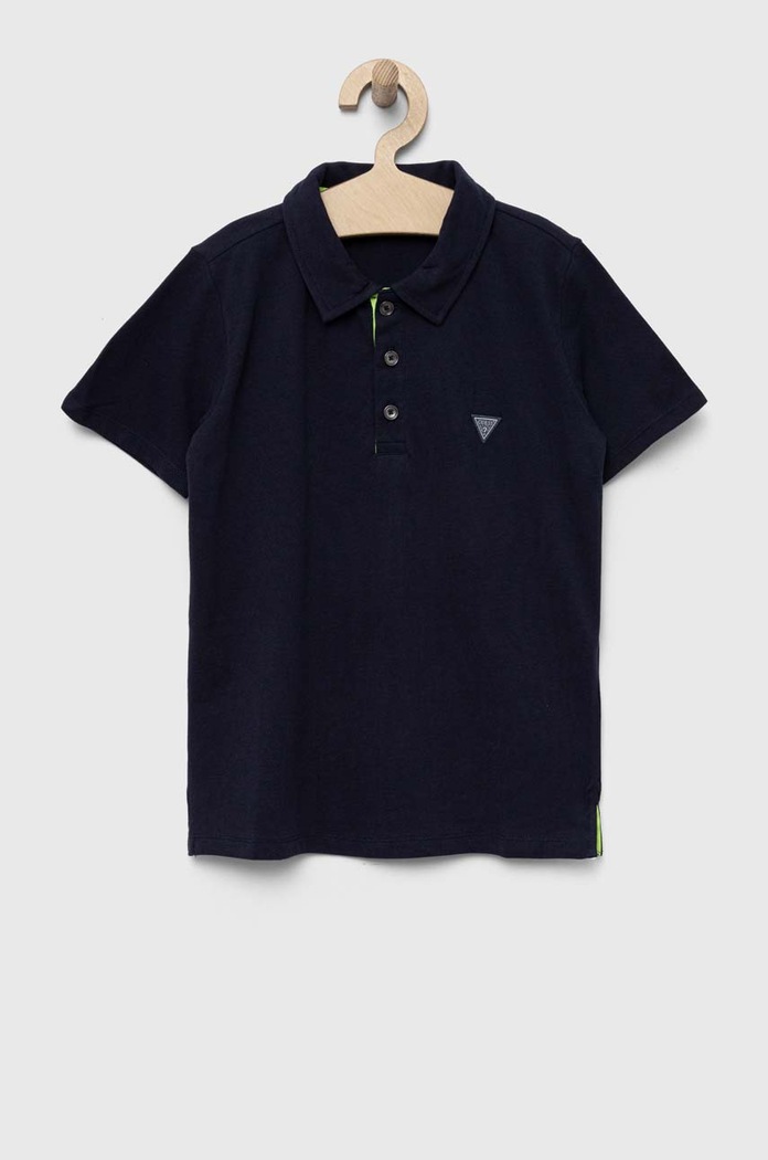 Pamučna polo majica Guess bez uzorka mornarsko plava L2GP02.KAPY0.9BYX