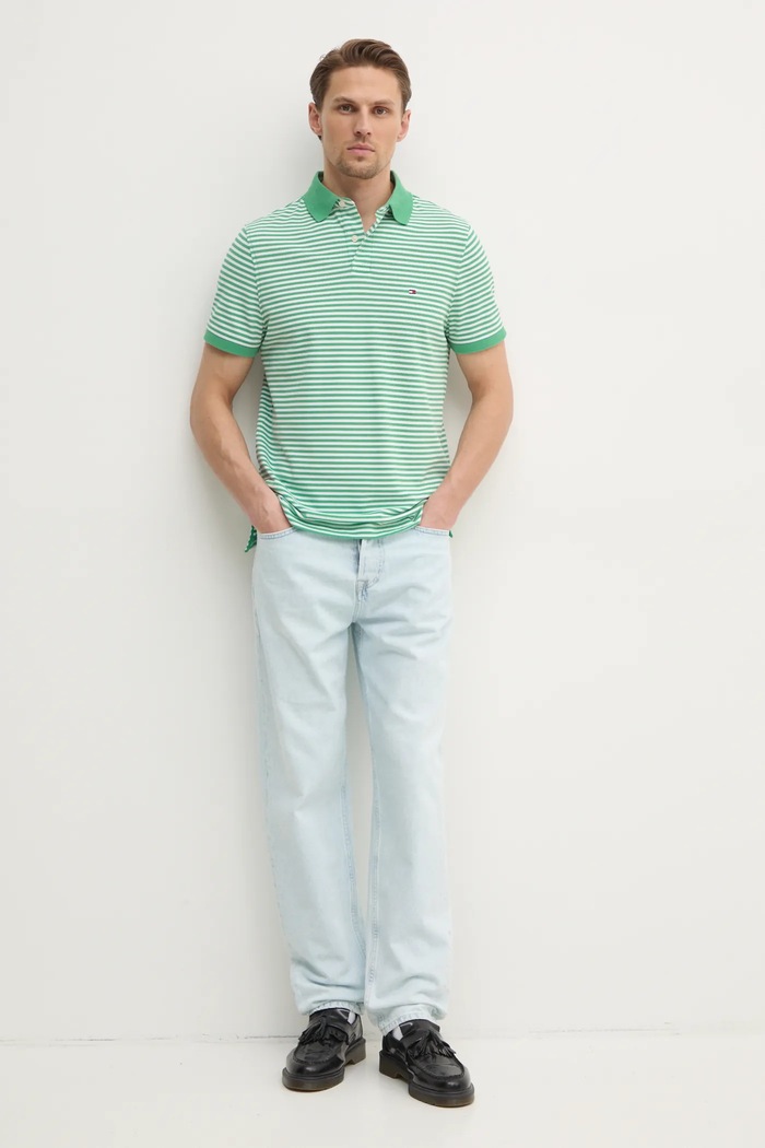 Polo tričko Tommy Hilfiger MW0MW17770 zelená SS26