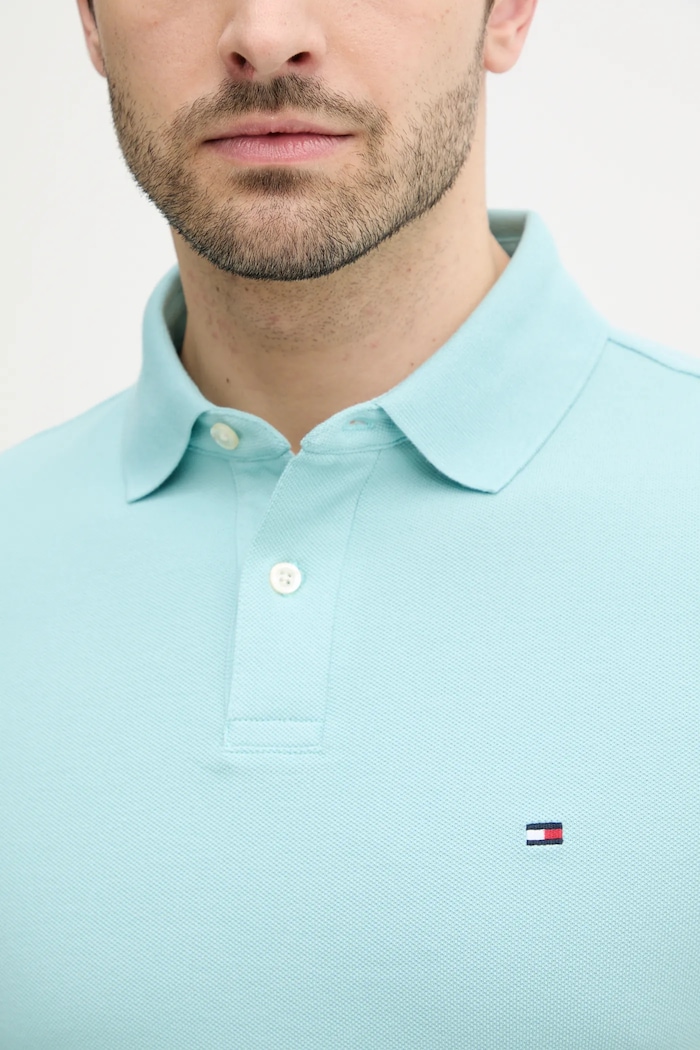 Polo majica Tommy Hilfiger MW0MW17770 tirkizna