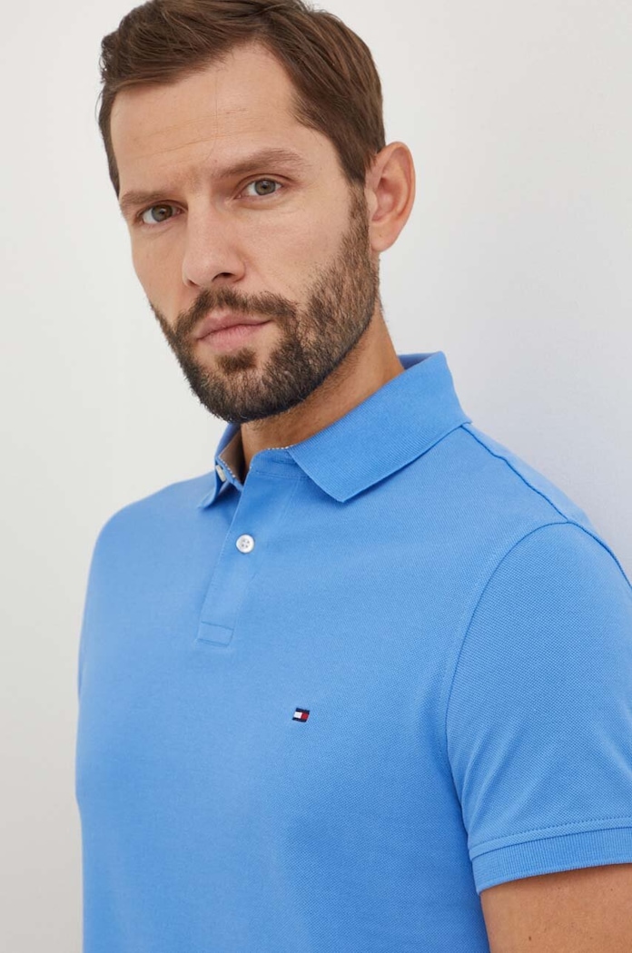Πόλο Tommy Hilfiger MW0MW17770 μπλε SS26