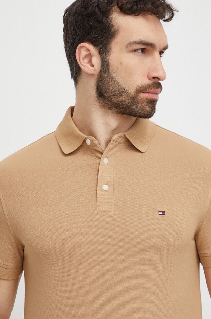 Oblečenie Polo tričko Tommy Hilfiger MW0MW17771 béžová