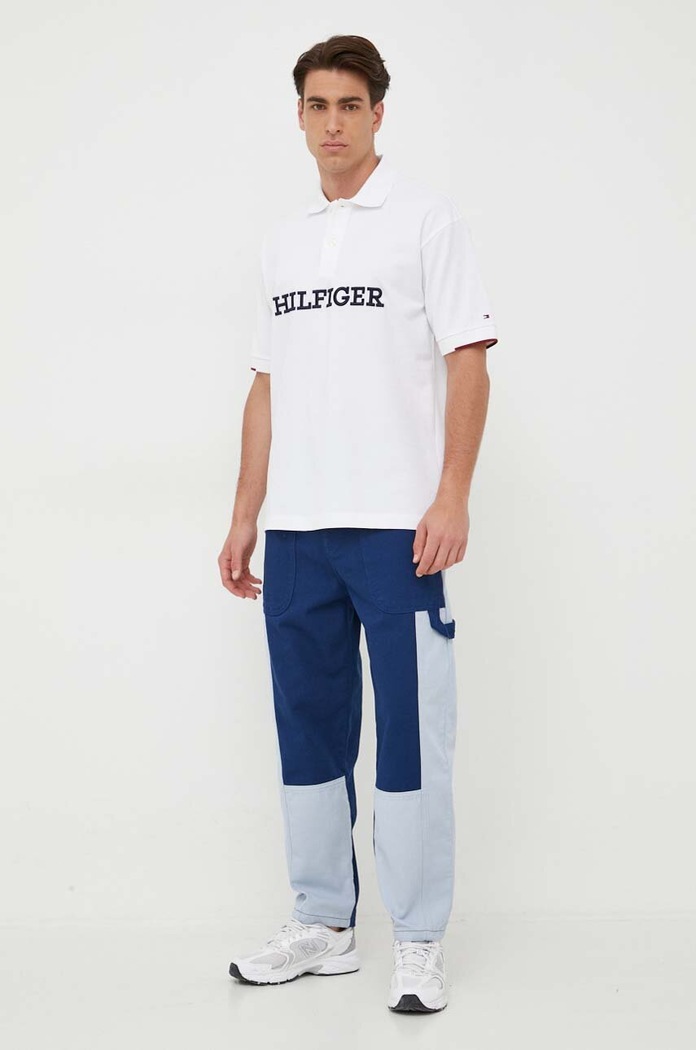 Tommy Hilfiger polo bawełniane MW0MW31676 biały AW23