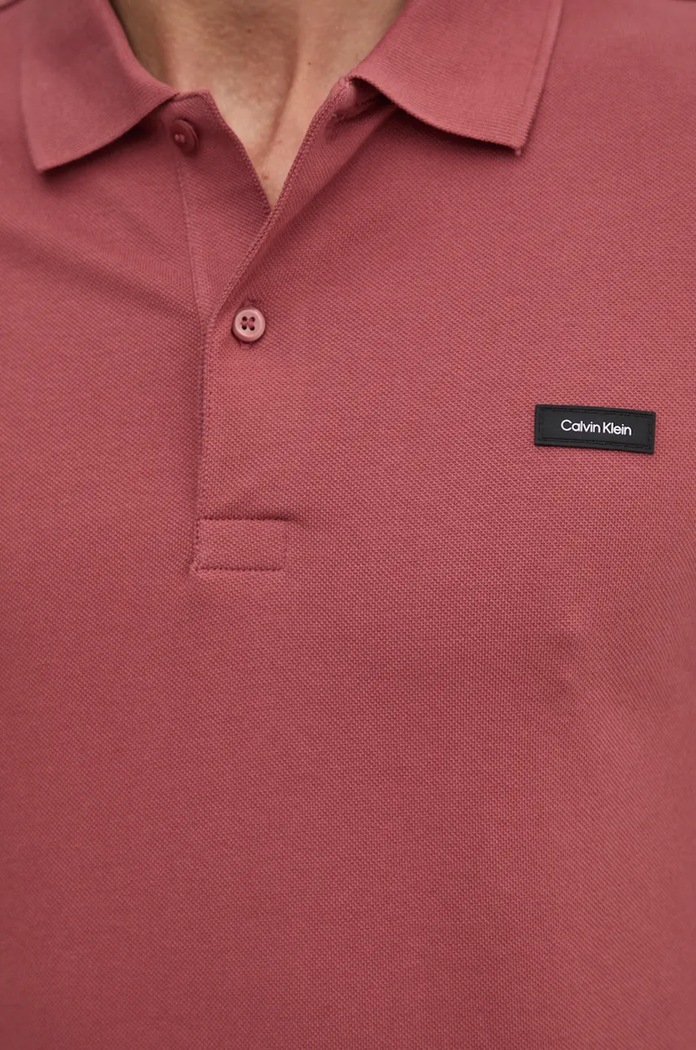 Calvin Klein tricou polo burgundia K10K111196