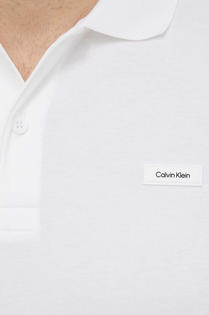 Polo bawełniane Calvin Klein K10K111657 biały
