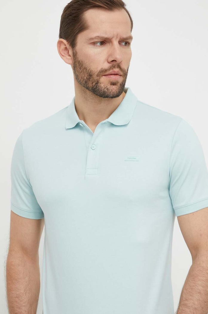 Oblečenie Bavlnené polo tričko Calvin Klein K10K111657 zelená