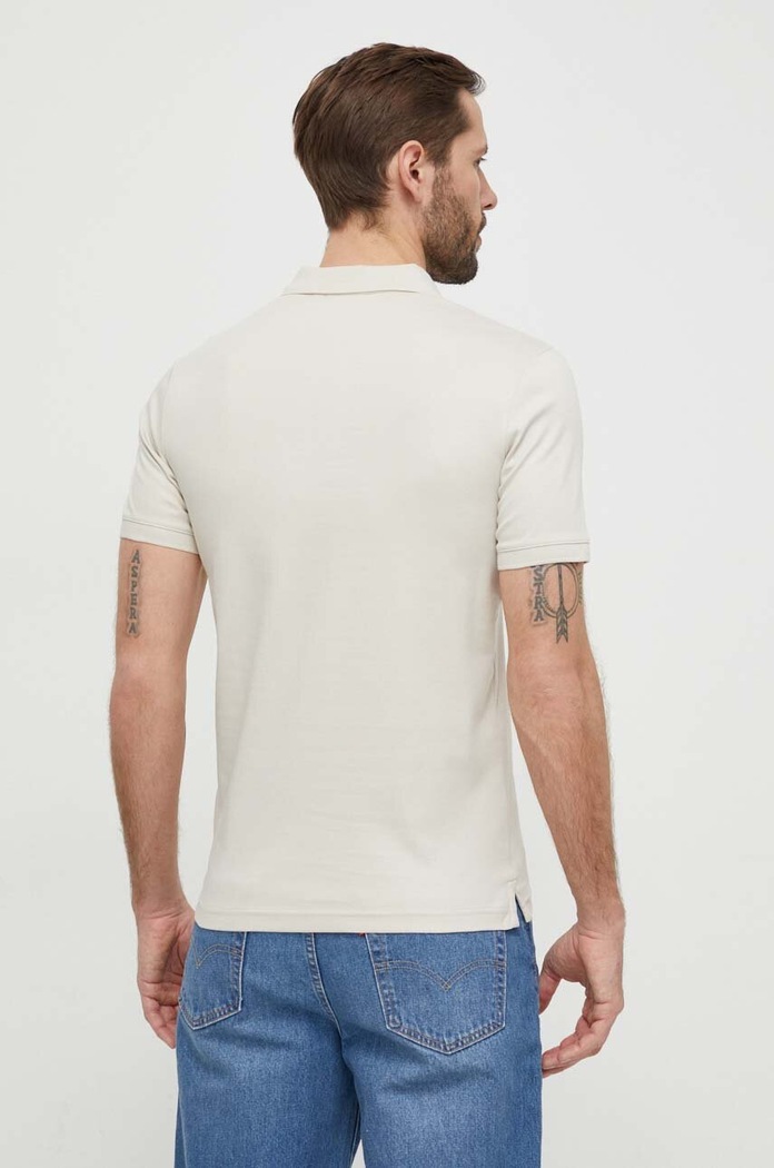 Βαμβακερό μπλουζάκι πόλο Calvin Klein K10K111657 μπεζ AA00