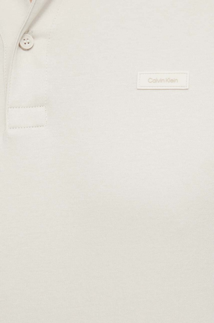 Βαμβακερό μπλουζάκι πόλο Calvin Klein μπεζ K10K111657