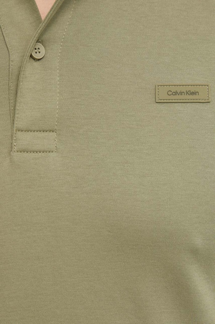 Βαμβακερό μπλουζάκι πόλο Calvin Klein Calvin Klein K10K111657 πράσινο