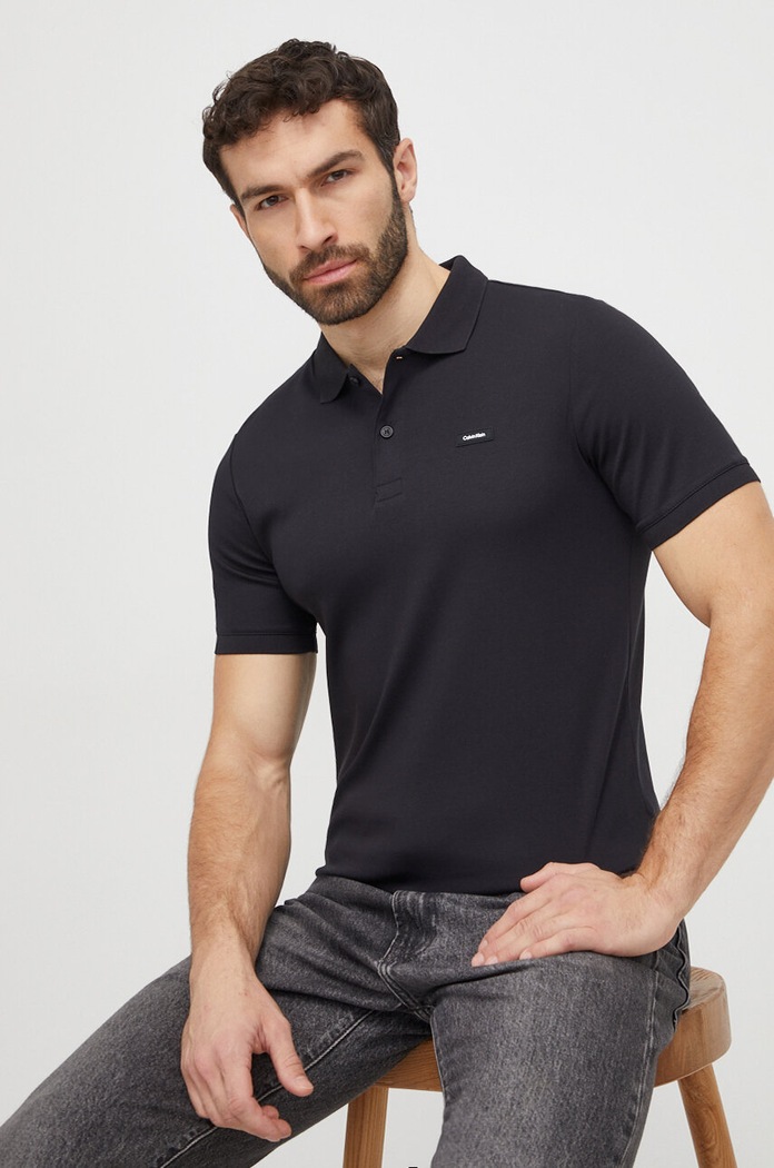 Oblečenie Bavlnené polo tričko Calvin Klein K10K111657 čierna