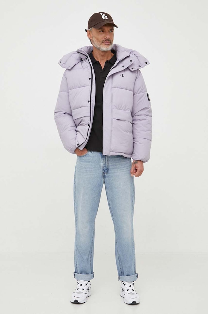 Памучна тениска с яка Calvin Klein Jeans J30J323394 черен SS24
