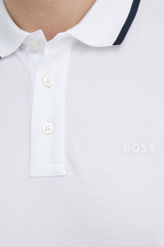 Βαμβακερό μπλουζάκι πόλο BOSS Gelio-C_Sz40 λευκό 50494697